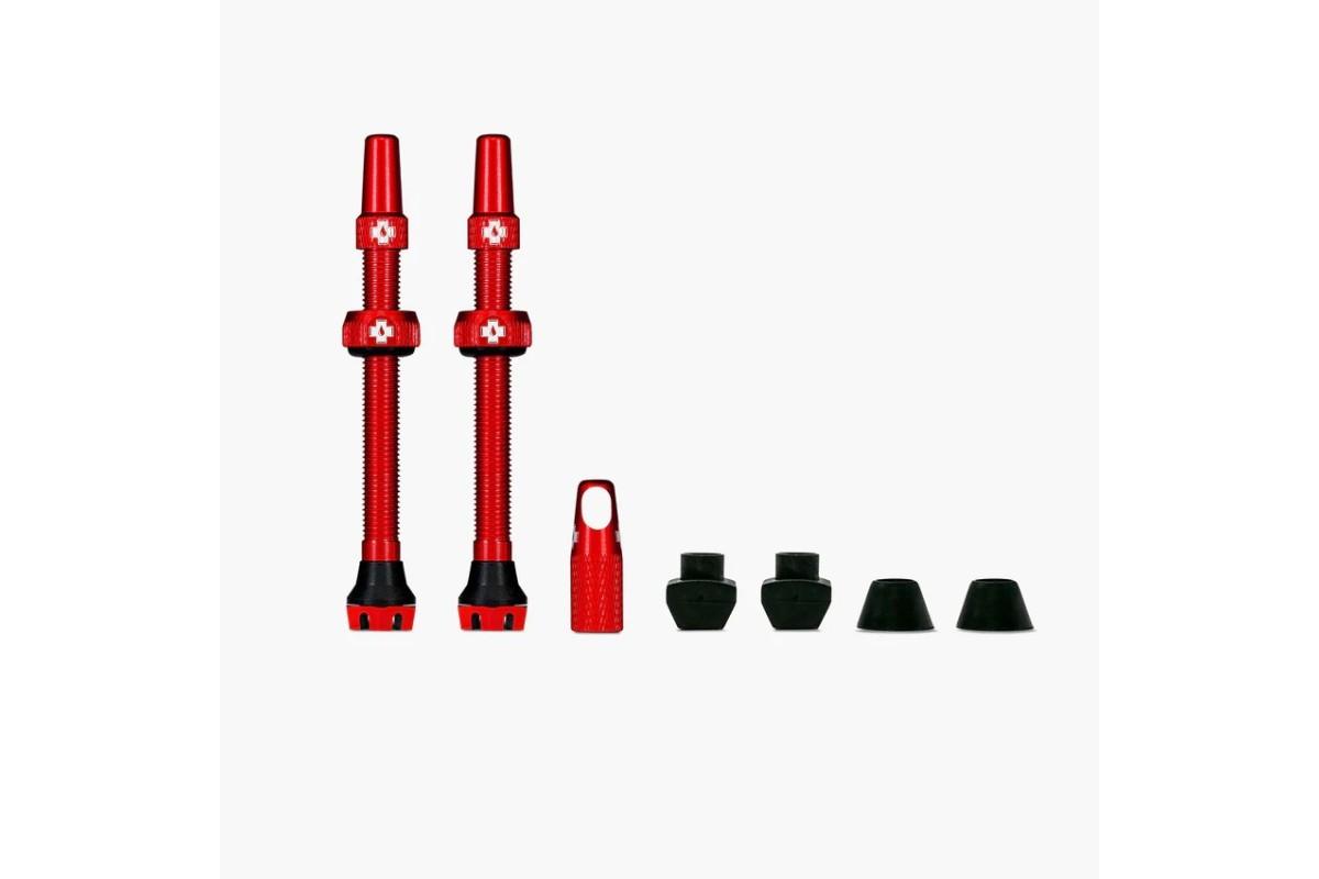 VALVOLA TUBELESS MUC-OFF 44MM ROSSO COPPIA