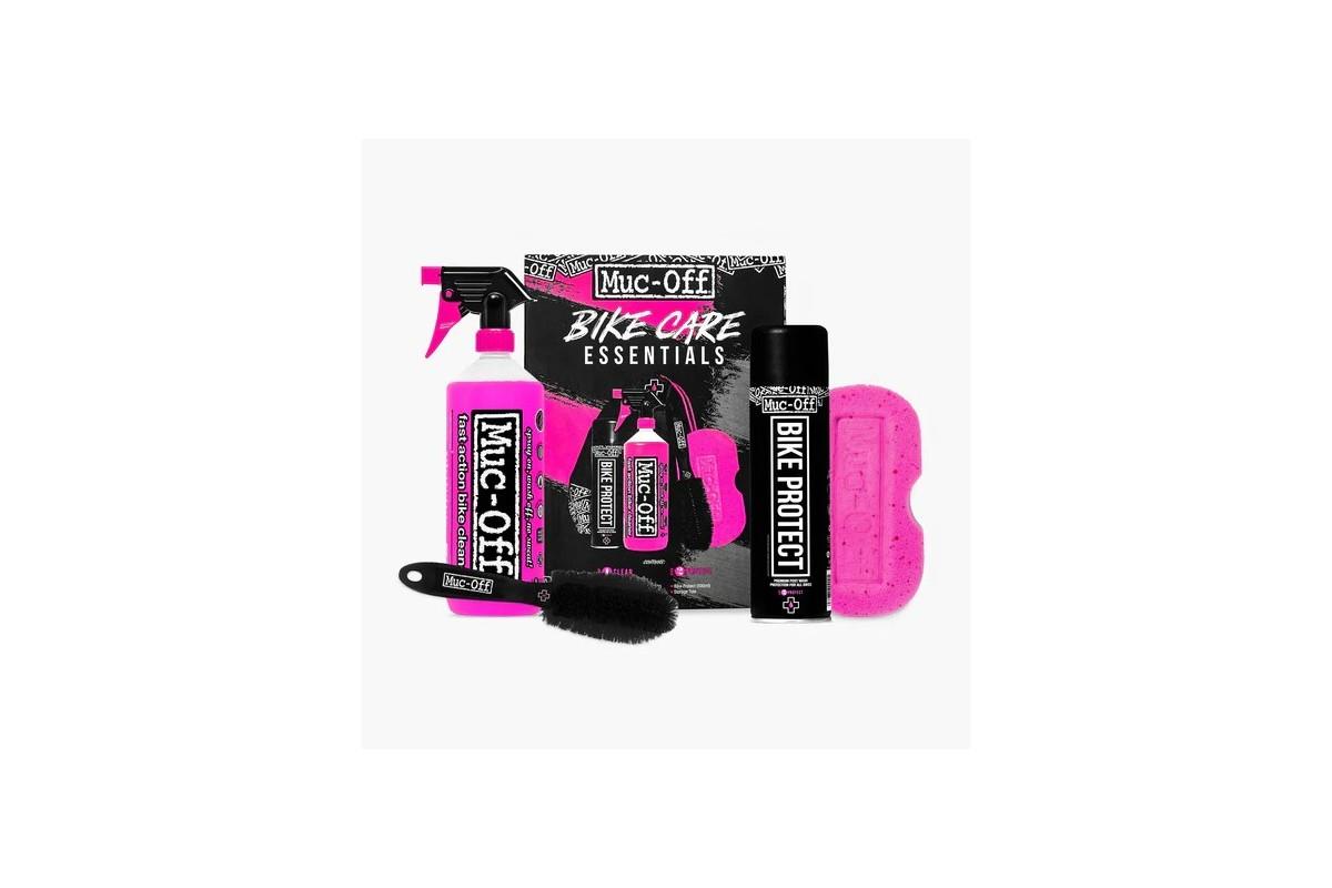 KIT PULIZIA DETERGENTE + PROTEZIONE + SPAZZOLA + SPUGNA MUC-OFF BIKE CARE ESSENTIAL